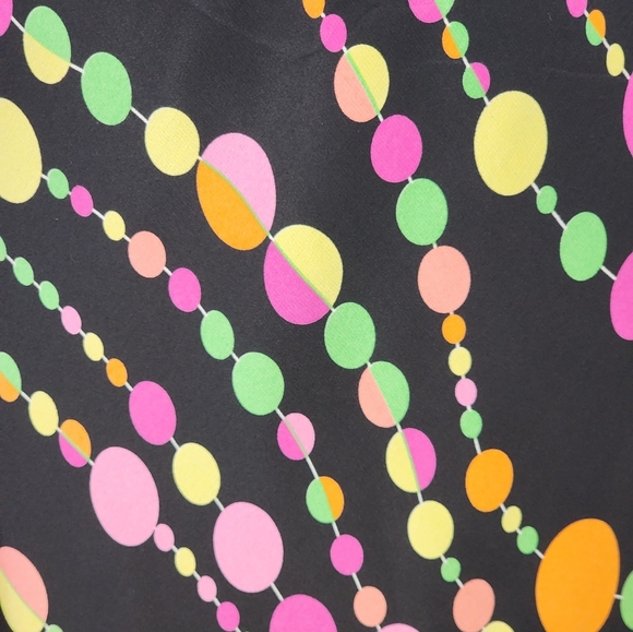 S.L.B. Petite Silk Midi Skirt Polka Dot Print Y2K Retro Colorful Black L Petite - Picture 5 of 8